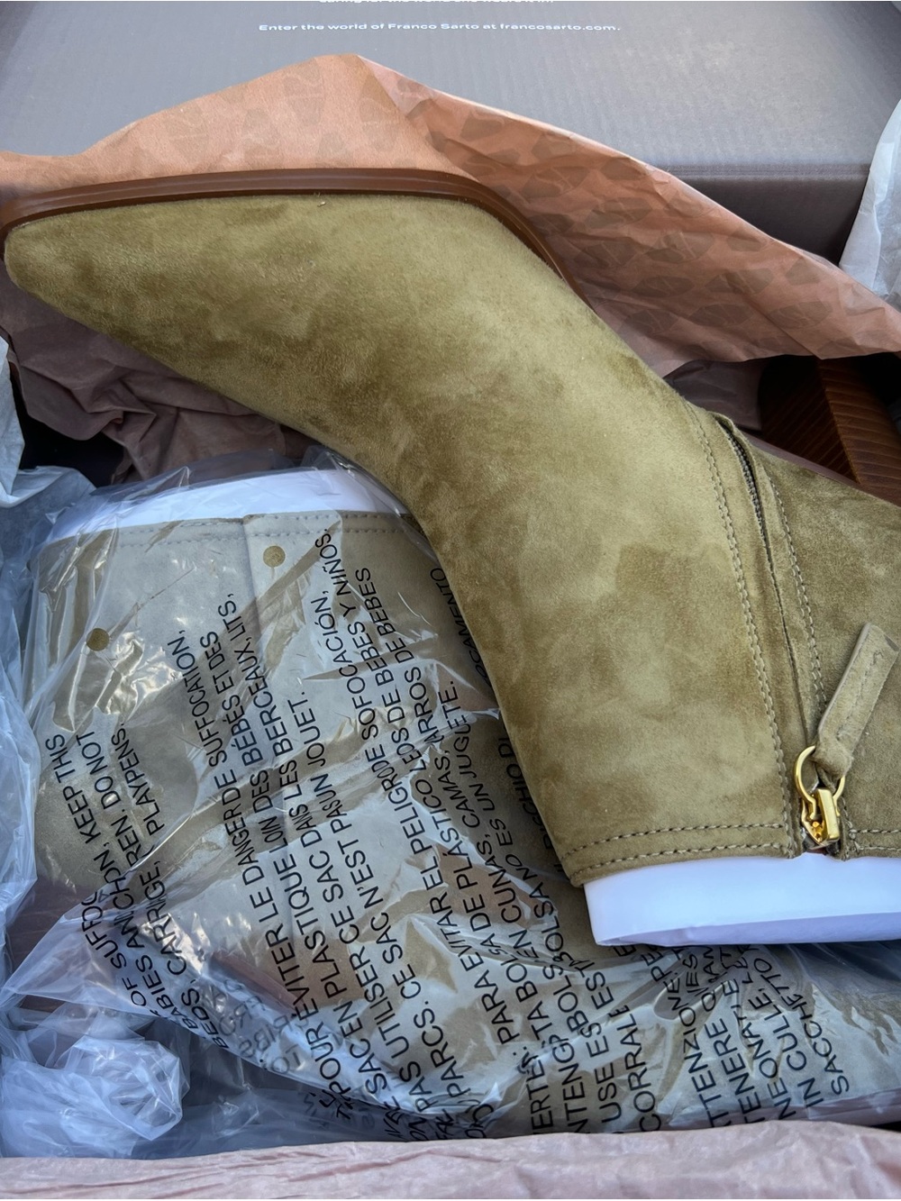 Franko Sarto- Josiah Green Suede Women's Ankle Boots - US 10 - Picture 3 of 9